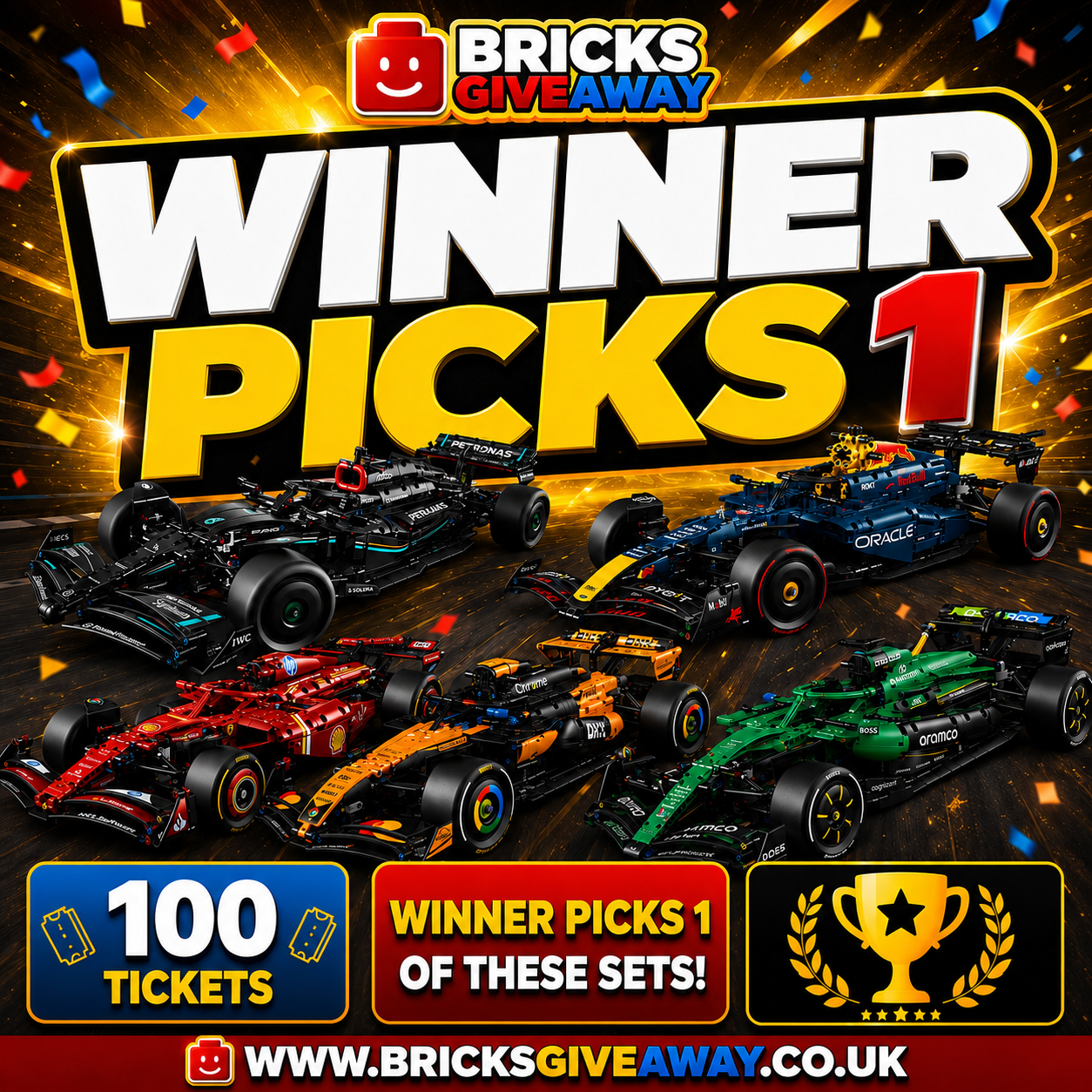 WIN 1 F1 LEGO CAR SET